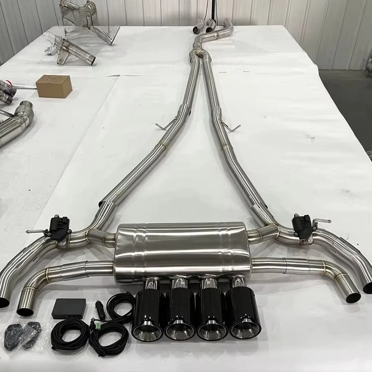 

Fast Shipping 540i Valvetronic Exhaust for BMW 540i G30 B58 3.0T Stainless Steel Catback with Gloss Black Carbon Fiber Tips