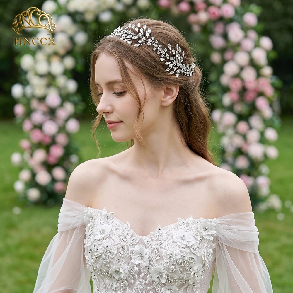 YouLaPan Shiny Rhinestone Bride Hair Vine Handmade Wedding Bridesmaid Hair band Banquet Party Handmade Long Headband HP410