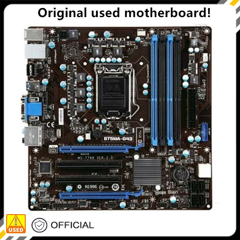 

For B75MA-G43 Computer Motherboard LGA 1155 DDR3 For Intel B75 P8B75 Desktop Mainboard SATA II PCI-E X16 Used