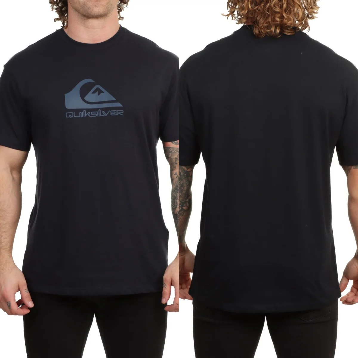 Seltenes Quik Surfing T-Shirt mit silberner Grafik aus Baumwolle, Unisex, Sommer, kurzärmelig, modisches Marken-T-Shirt, luxuriöses, lässiges Vintage-T-Shirt – Detail 5