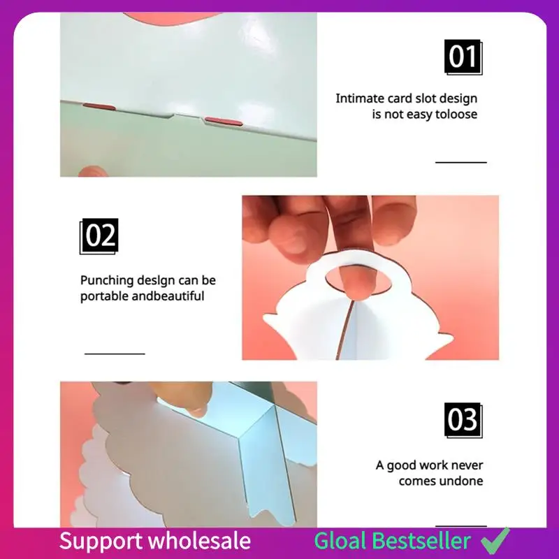 

A38M 6PCS 3-Layer Disposable Round Birthday Cupcake Dessert DIY Paper Stand Dessert Display Rack Wedding Party Supplies Easy To