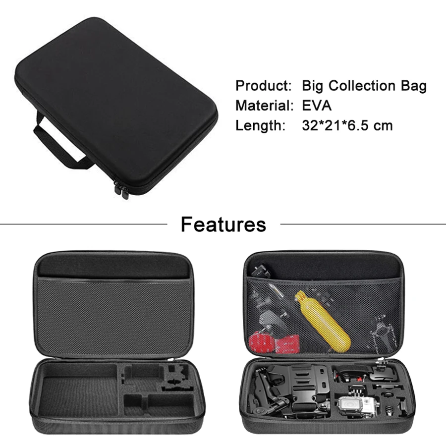 Sport Camera Portable Storage Case Collection Bag for GoPro Hero 11 10 9 8 Session SJCAM Xiaomi Yi 2 4K Mijia Go Pro Accessories