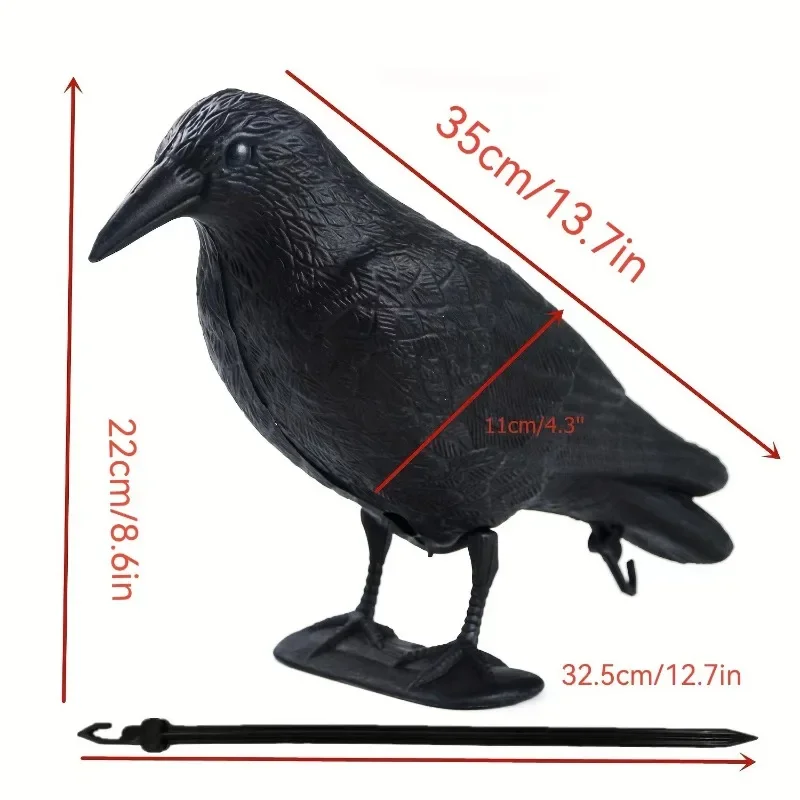 

35*22CM Simulation Black Crow Halloween Artificial Crow Black Bird Raven Prop Scary Home Decoration For Party Event 2023