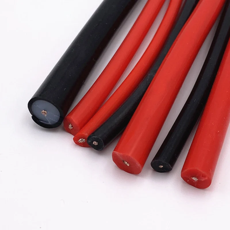 1m AGG DC High Voltage Silicone Cable 5/10/15/20/25/30/40KV 20/18/17/15/13/11/9AWG Heat Resistance 200℃ Breakdown Resistanc