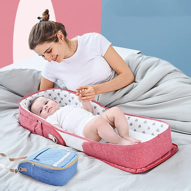 Toddler Portable Bed in Bed Fold into Backpack Pressure-proof Bionic Cot for Newborns Baby Bedding Infant Care Sleeping Nest Bed