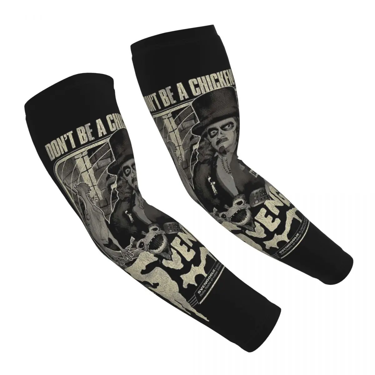 

Dont Be A Chicken Svengoolie Arm Sleeves Men Women Sun UV Protection Tattoo Cover Up Sports Cooling Cycling