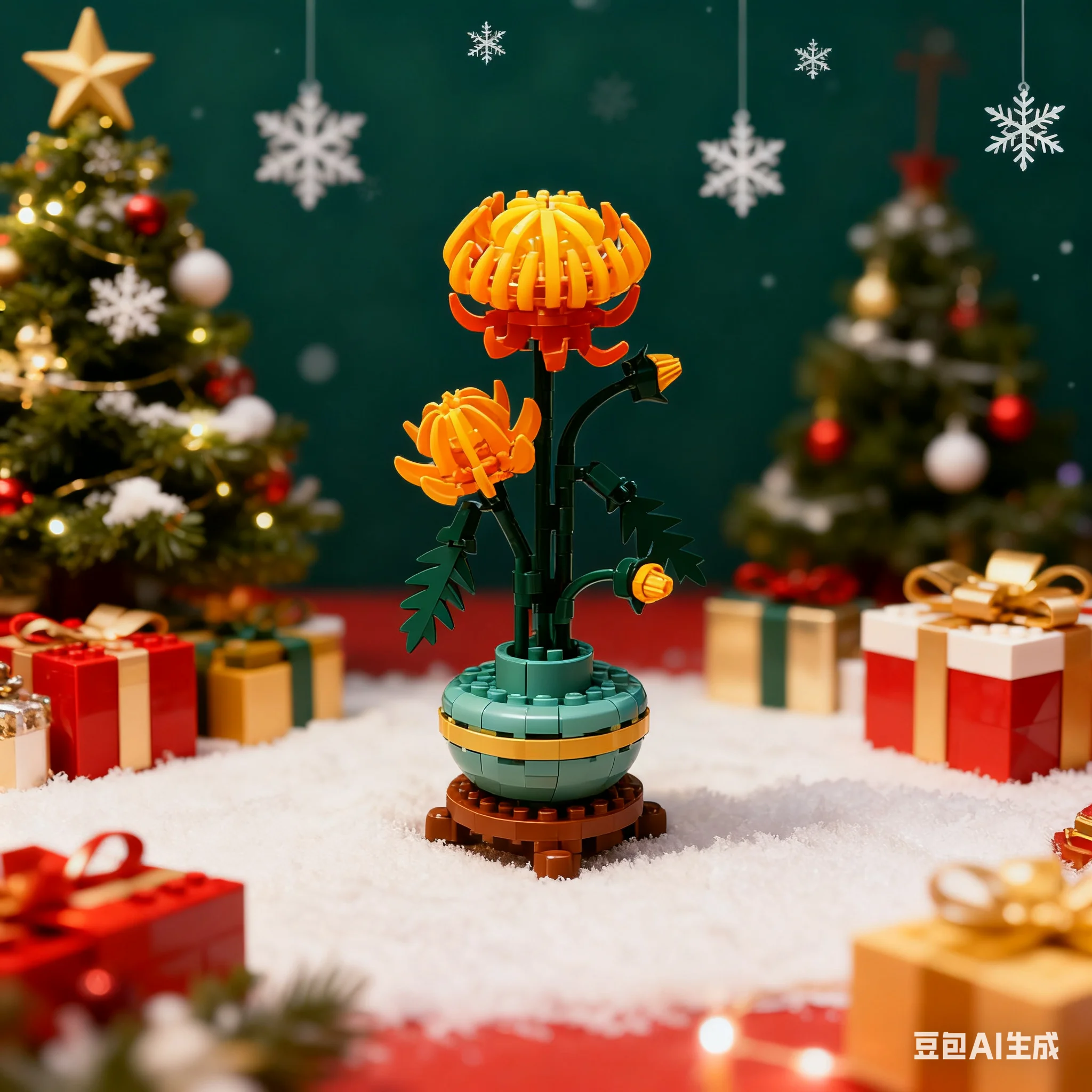 Blooming Chrysanthemums 10368 Bouwstenen Sets Compatibel met Legoed Deeltjes Geschikt voor Kerstcadeaus 278 stuks