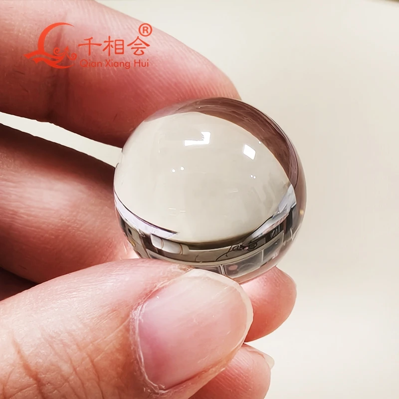 

20mm 30mm Lab-Grown white Sapphire Ball Shape Gemstone Corundum Loose Bead for Jewelry Making
