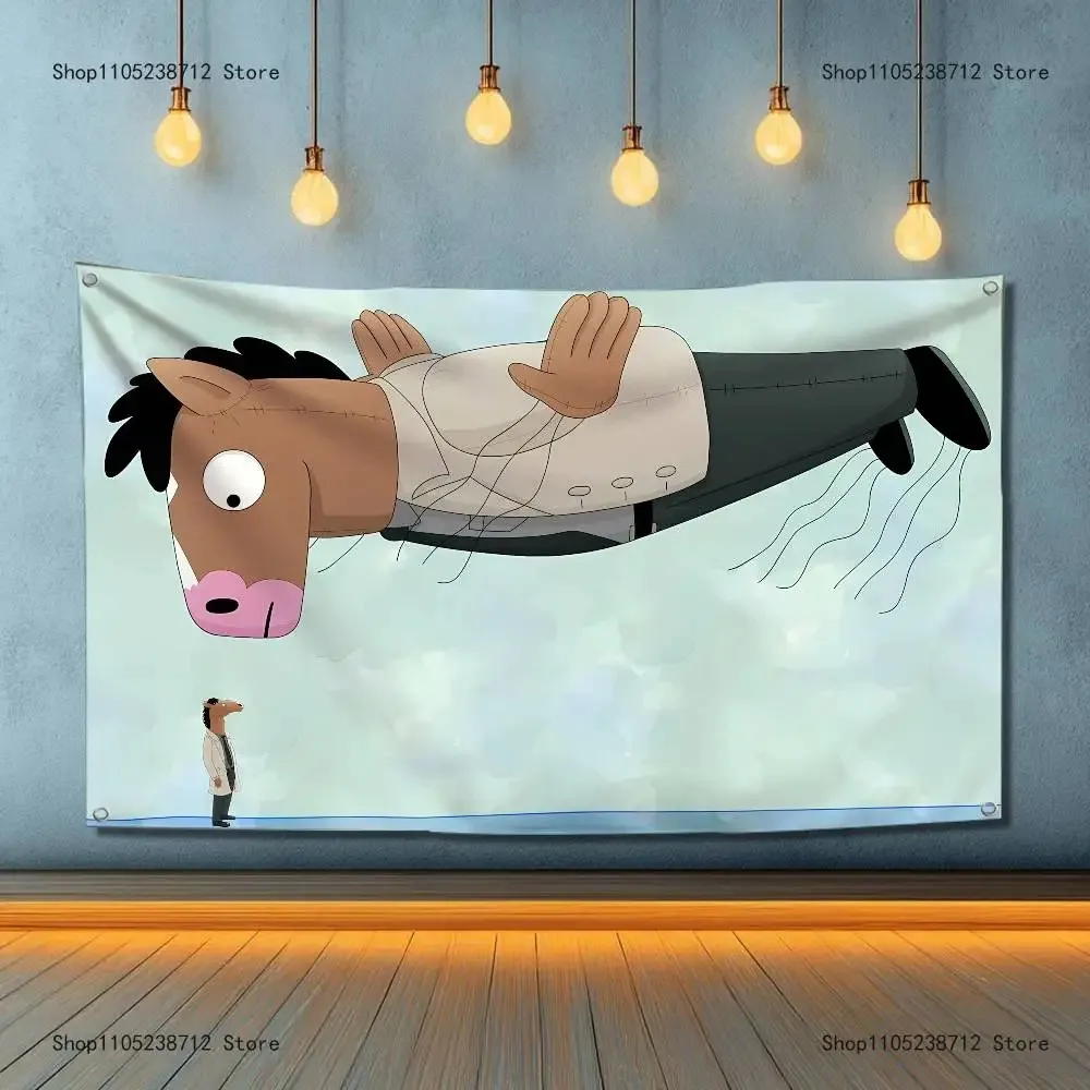 Cartoon B-BOJACKs H-HORSEMAN Flag Tapestry Banner For Bedroom Outdoor Living Room Restaurant Bar Wall Decor Party