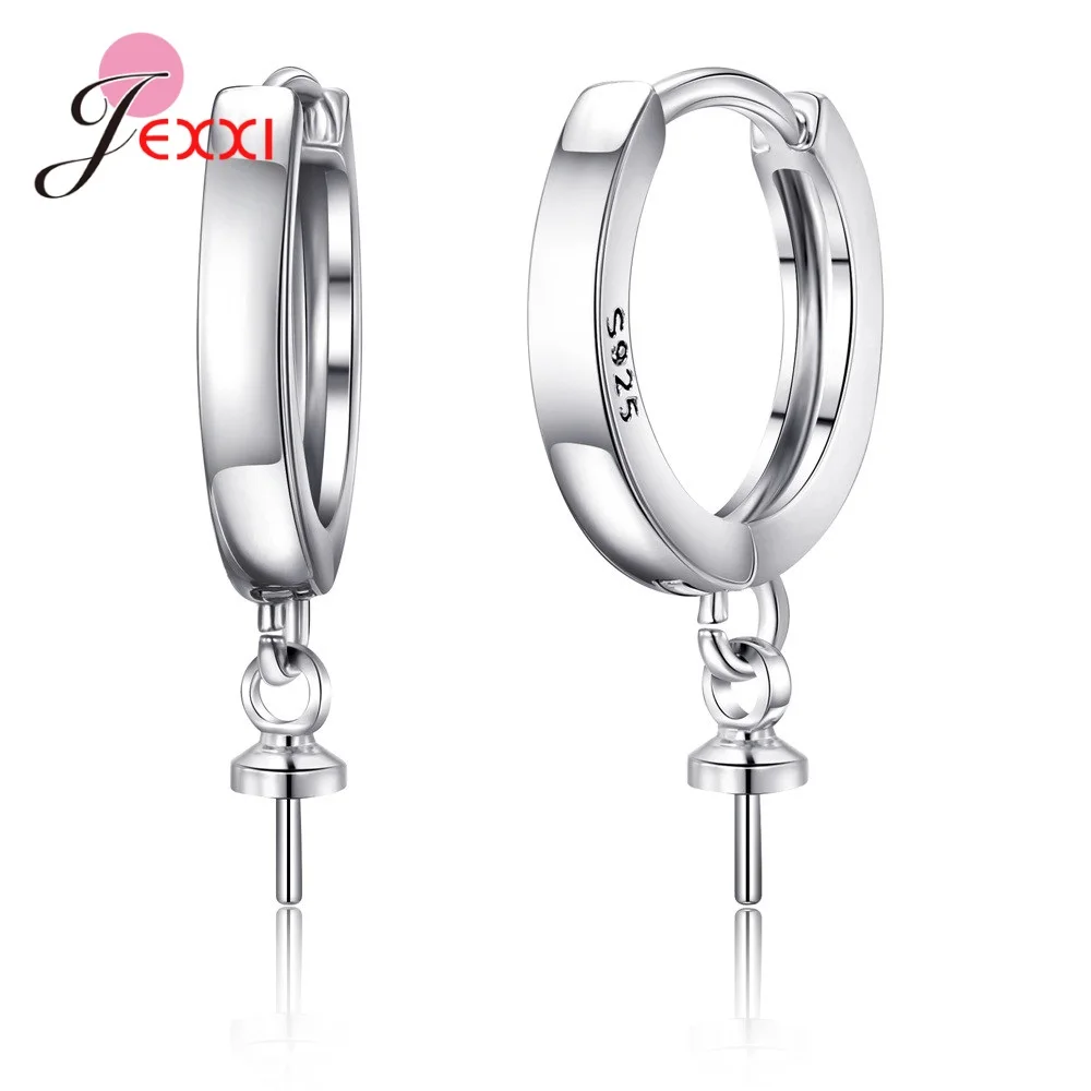 Elegant Cubic Zircon Round Shape Earrings Jewelry Genuine 925 Sterling Silver For Women Girls Wedding Fashion Jewelry