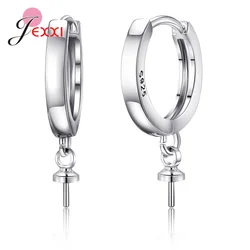 Elegant Cubic Zircon Round Shape Earrings Jewelry Genuine 925 Sterling Silver For Women Girls Wedding Fashion Jewelry