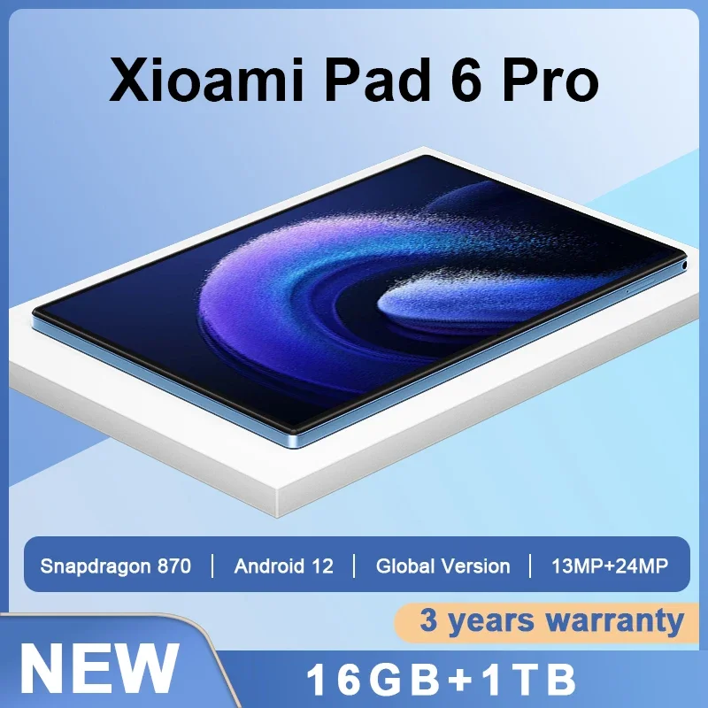 

2024 HD Global Original Tablet Pad 6 Android 12 Snapdragon 870 16GB RAM 1TB Rom 10000mAh Tablette PC 5G SIM WIFI Phone Cell TAB