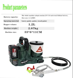 2024 Lithium Battery Portable Paint Sprayer Electric Putty Airless Paint Sprayer Machine Hvlp Spray