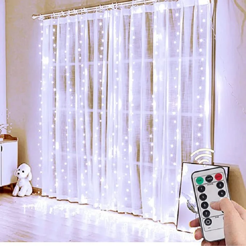 Christmas Led Lights Decoration Fairy Light Decor 2024 Garlands Curtain Usb Wedding for Room Aesthetic Living String Christmas