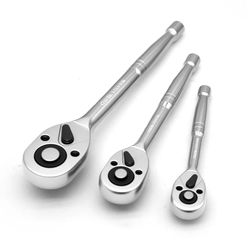 

For Ratchet 1/4" 3/8" 1/2“ Drive Ratchet Toughbuilt Adjustable Spanner 3PCS 24 Teeth Ratchet Handle Wrench Multitool Tools