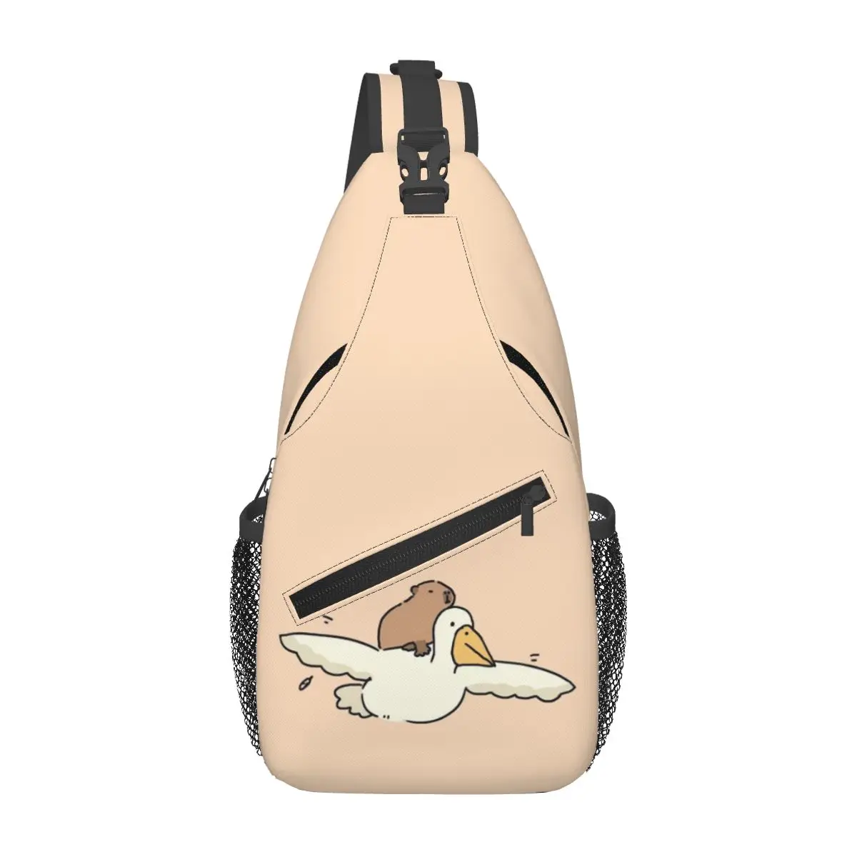 

Custom Capybara And Duck Backpack For Traveling Hiking Bags MShoulder Crossbody Chest Backpack Sling Crossbody Backpack