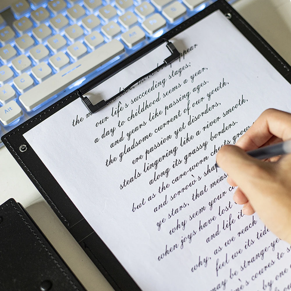 Nursing Clipboard Foldable Handheld Folders Portable Writing Board 3 Layers Secure Paper Grip for Students Office Supplies