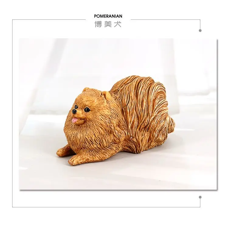 Simulation model solid Pomeranian squirrel dog children's toy world famous pet dog ornament figure