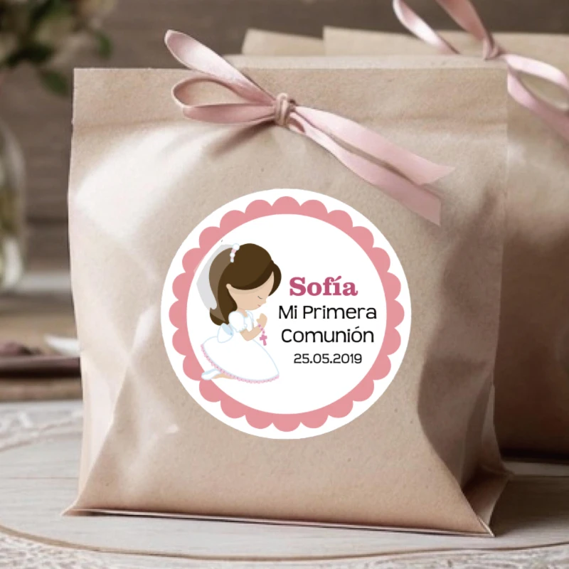 First Holy Communion Stickers, Mi Primera Comunión Labels, Baptism, Christening, Custom Stickers, Invitation Seals, 100 Pieces