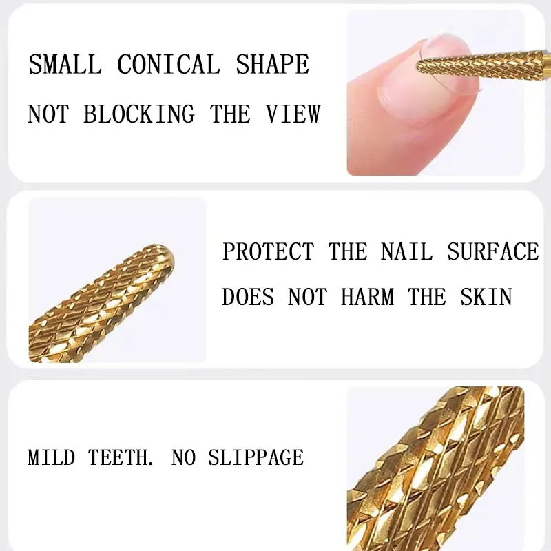 Tungsten steel Carbide Nail Drill Bit Milling Cutter Burrs Electric Nail Drill Accessories  For Manicure Rotate Burr Polish Tool