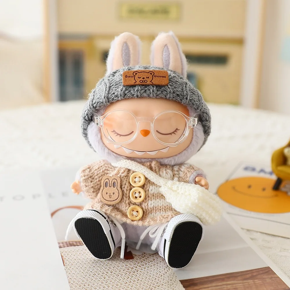 

17cm Cute Mini Plush Doll'S Clothes Outfit Accessories For Korea Kpop Exo Labubu Idol Dolls Sweater Clothing DIY Kids Girl Gift