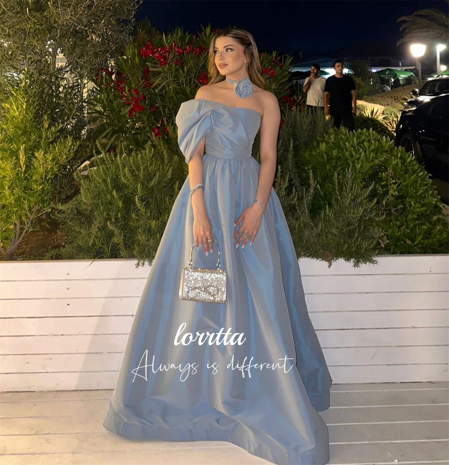 Lorrtta Line A Glossy Fabric Eid Dress Party Evening Robes De Cocktail Dresses for Special Occasions prom dresses فساتين سهرة