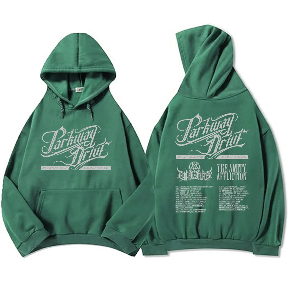 Parkway Drive 20 años aniversario gira europea 2025 sudaderas con capucha banda de Rock moda sudaderas gráficas invierno polar hombres jerseys