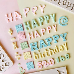 VERIDIAN Baking Cake Silicone Mold Uppercase and Lowercase Letters Texture Digital Fondant Chocolate Mold Cake Decorating Tools