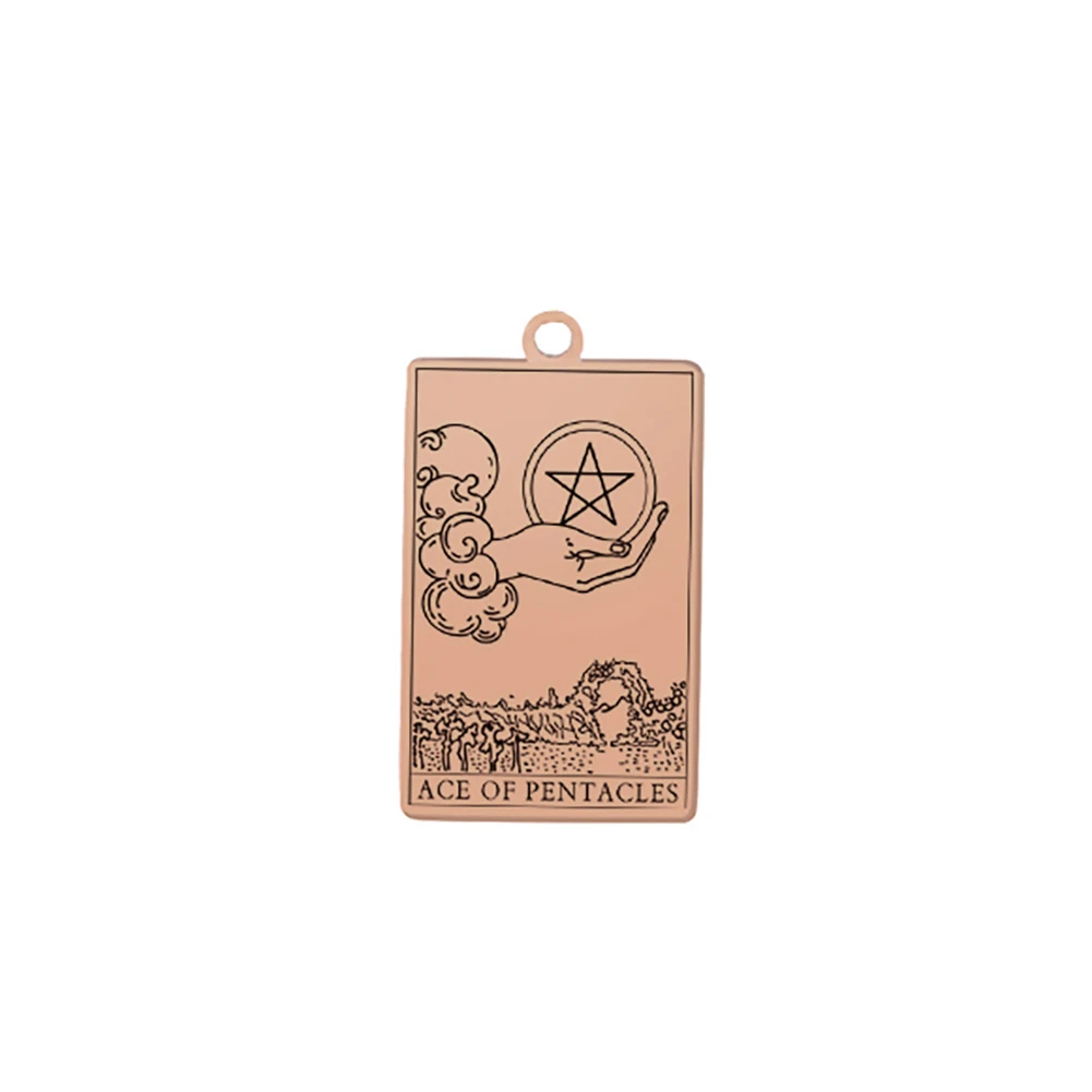 Suit of Pentacles Tarot Cards Vintage Amulet Pendant for Necklaces Suit of Swords Traditional Tarot Art Minor Arcana Wholesale