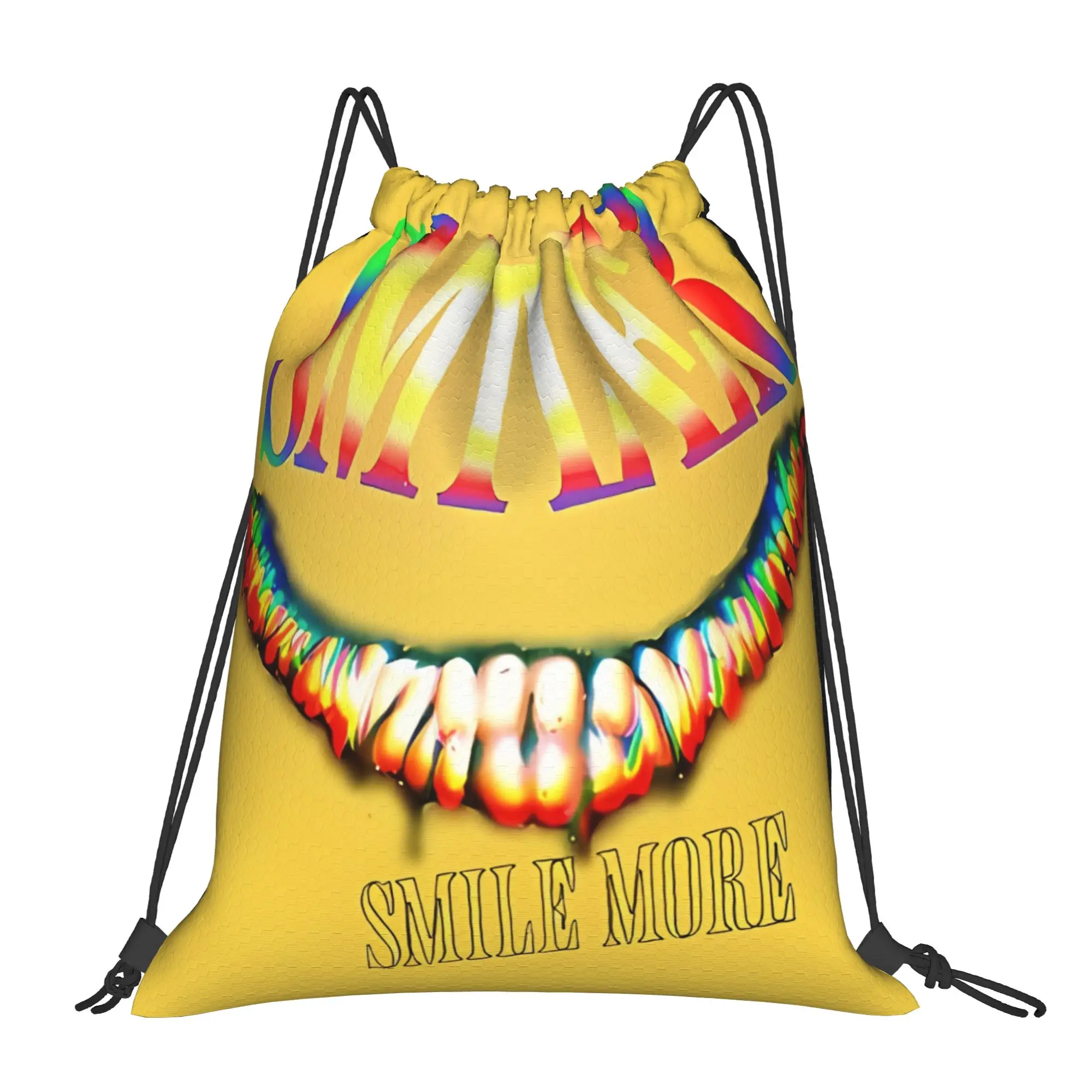 SMILER Smile More Backrooms entity Portable Drawstring Bags Hiking Riding Gym creepy aesthetic Storage Backpacks