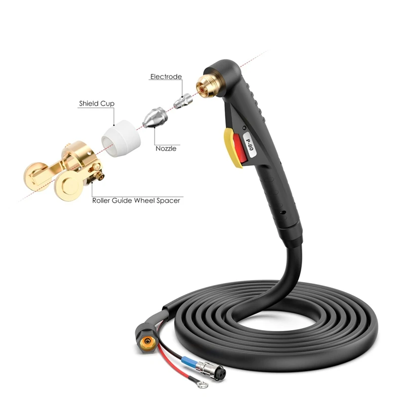 Consumíveis da tocha do cortador de plasma p80, kits dos eletrodos dos pontas do bocal da tocha de corte de 24 pces 1.5mm, para o cortador de plasma btc800dp