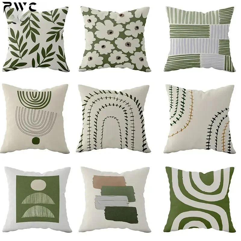 

45*45 CM New Green Small Fresh Pillowcase Morandi Pillowcase Sofa Cushion Pillow Comfortable Pillowcase Poszewka Boho