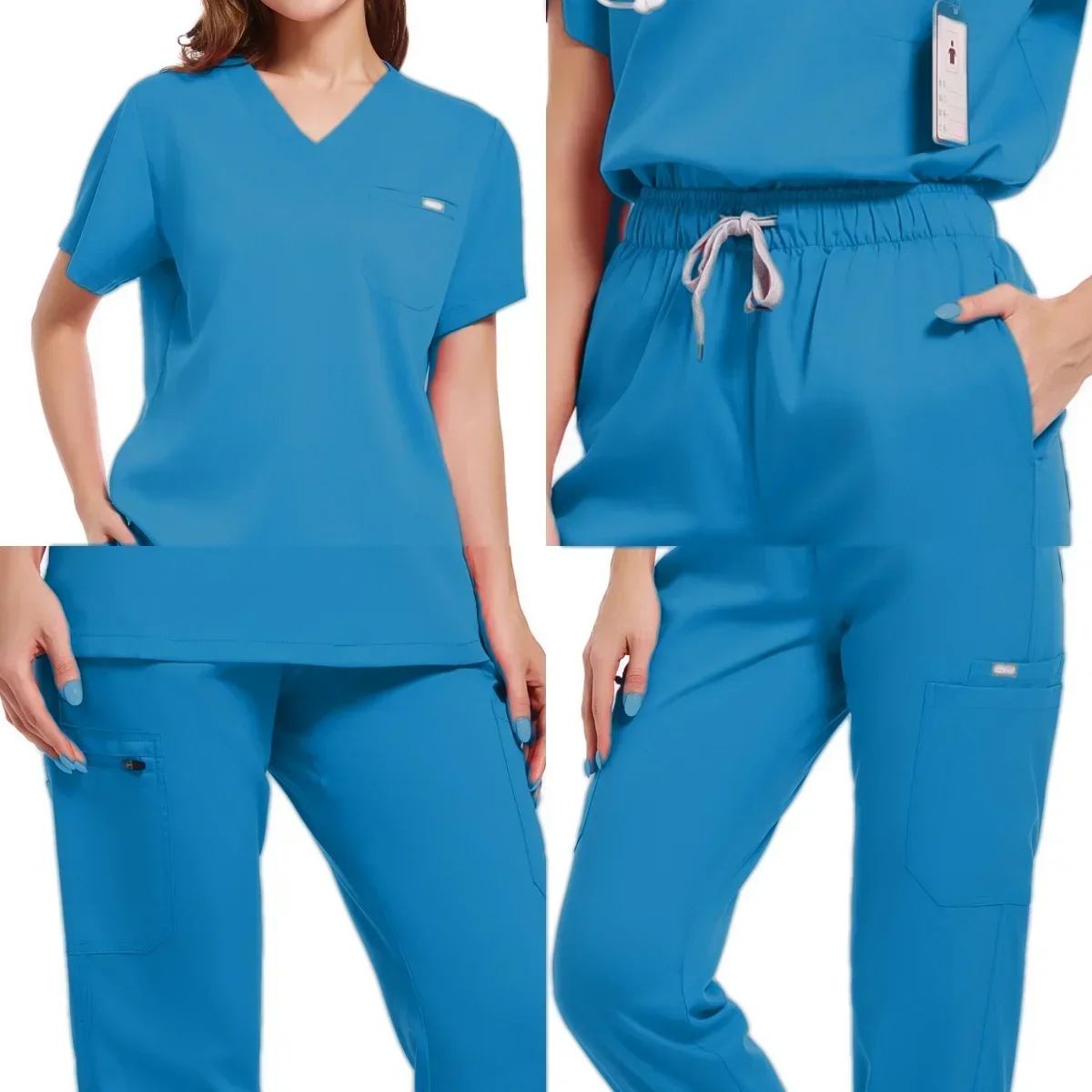 Vícebarevná křoviny uniforma krátký rukáv tops+pants kojící uniforma ženy zvířátko krám doktor drhnout medicinální chirurgie workwear drhnout sada