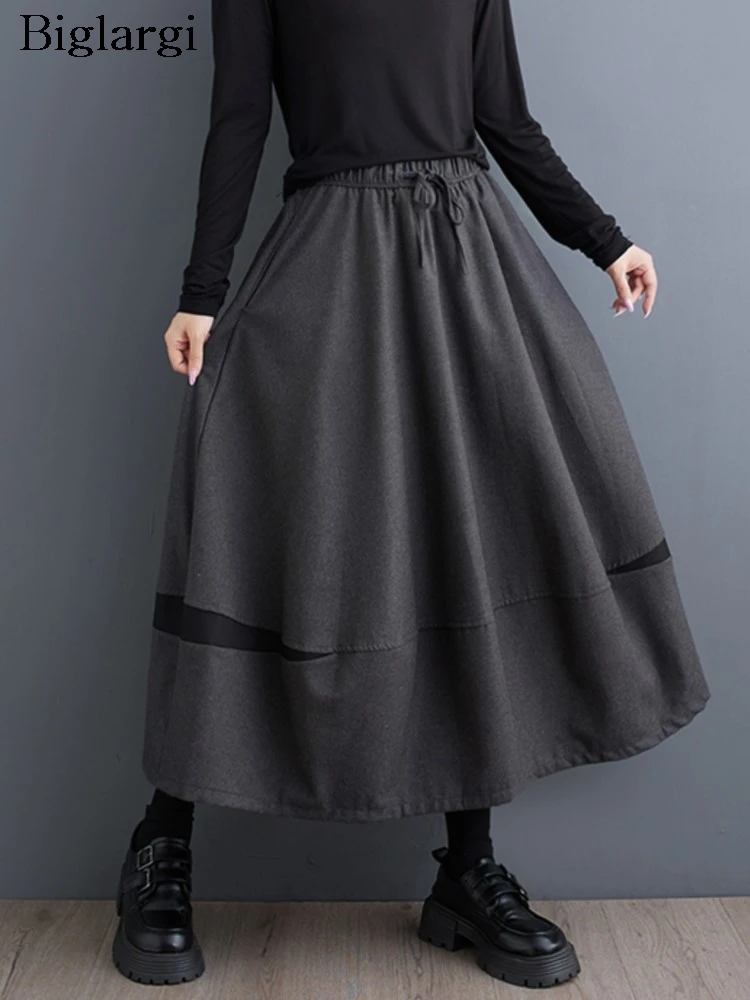 

Эластичная юбка с высокой талией, женские модные свободные женские юбки, плиссированные женские длинные юбки с рюшами