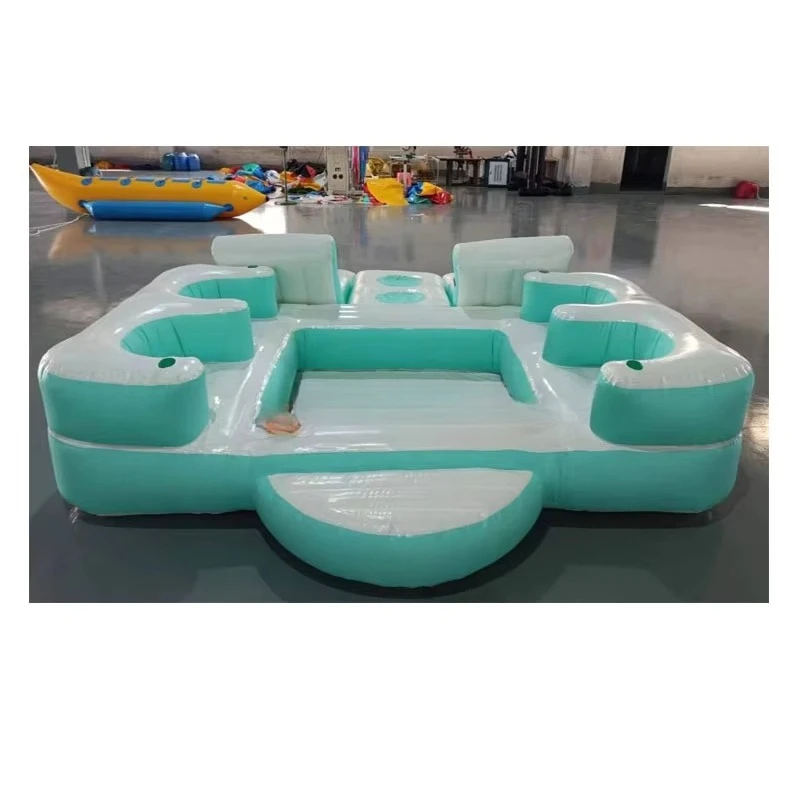 Hot Sale Large 6-person Pool Lazy River Lounge Water Lake Inflatable Floating Island