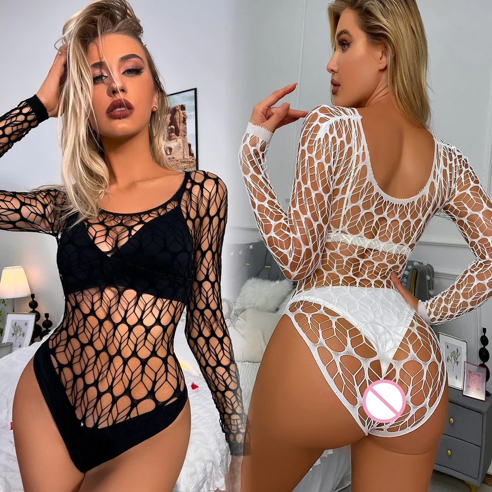 

High Quality Hot Selling One-pieces Bodysuit Perspective Erotic Tights Lingerie Clothes Lovers' Sexy Hollow See Through Jumpsuit