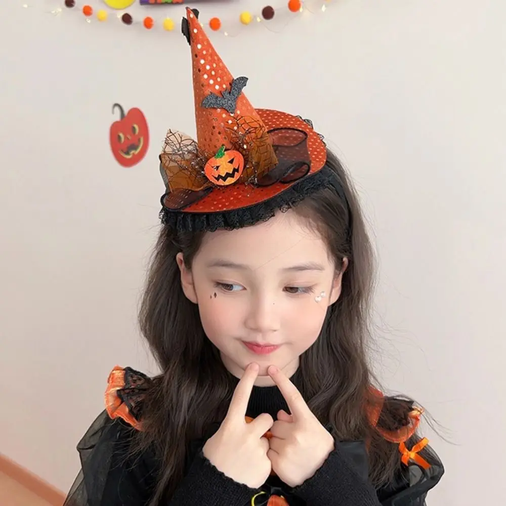 Interesting Spider Halloween Witch Hat Headband Pumpkin Sukll Halloween Party Hair Band Bow Ghost Cone Hat Hair Hoop Photo Props
