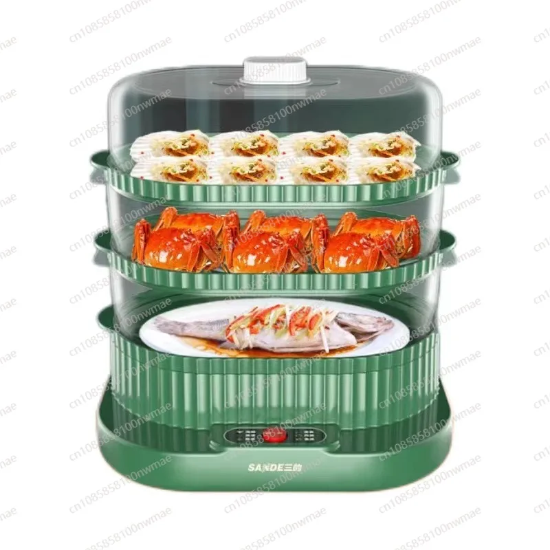 

Electric steamer Household integrated multi-functional steam pot Three-layer large-capacity multi-layer steamer Electric steamer