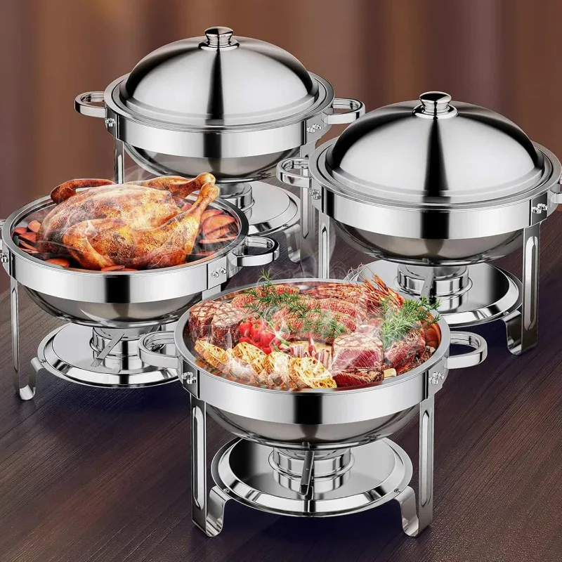 

5.5QT Chafing Dishes for Buffet 4 Pack, Staineless Steel Chafing Dish Buffet Set, Buffet Servers and Warmers with Lid