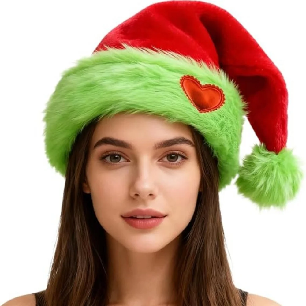 Red Santa Hat Eye-Catching Santa Claus Hat Christmas Hat Reusable For Christmas Party Family Gathering New Year Celebration