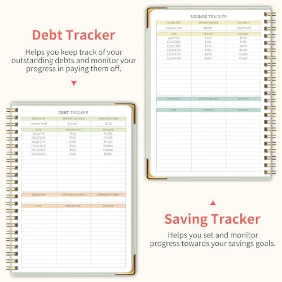 Budget Planner - Monthly Budget Book B5, Undated 12 Month Expense Tracker Notebook and Bill Organizer, Hard Cover Financial Acc view 4