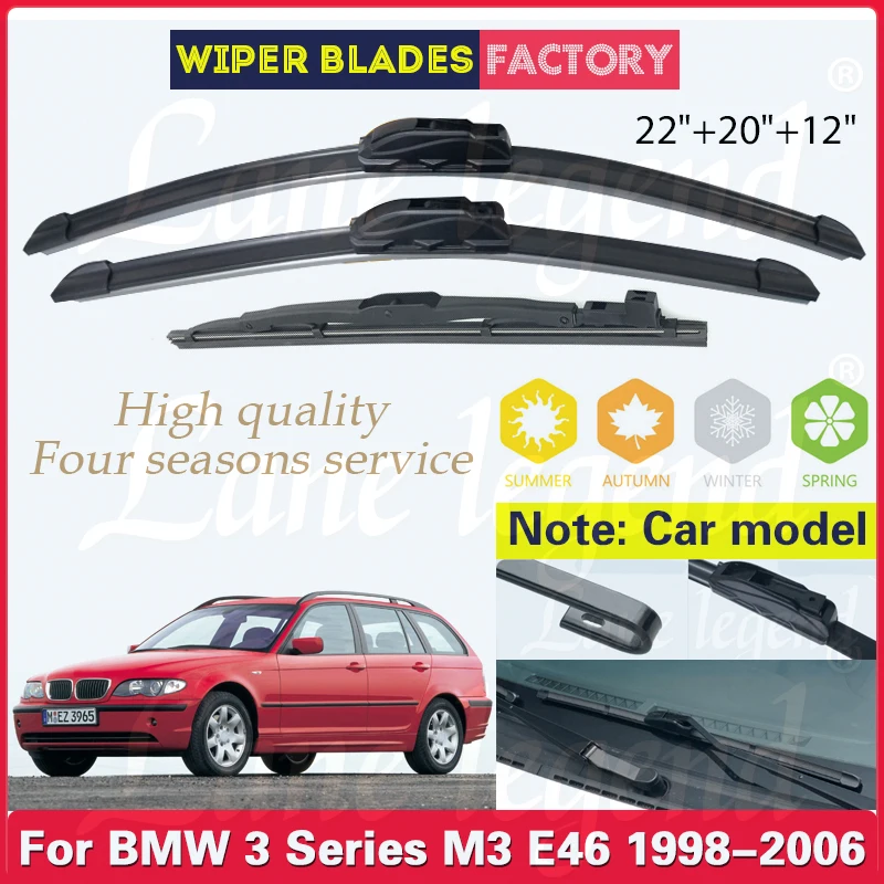 For BMW 3 Series E46 Touring Estate 316 318 320 325 330 1998-2006 Wiper Front Rear Wiper Blades Windscreen 1999 2000 22