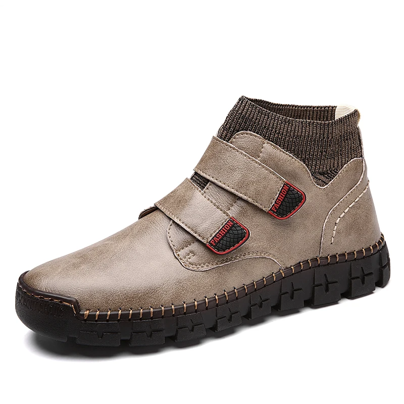 

Plus Size 39-48 Men Boots Solid Casual Leather Autumn Winter Ankle Boots Male Suede Leather Men Shoes Winter Warm Shoes