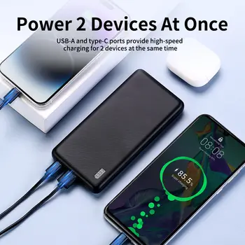 Přenosná powerbanka 10 000 mAh, venkovní nouzová záložní baterie, obousměrné nabíjení přes USB/Type-C/Micro, vhodná pro Android a další mobilní digitální zařízení. Kategorie: Přenosná powerbanka 10 nejlepší prodej Powerbanka Miniso 10000 mAh - №1