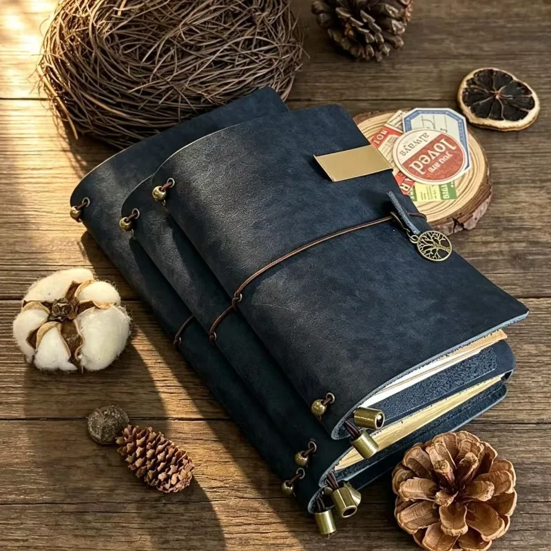 Pueblo Blue Top Grain Leather Traveler Notebook Vintage Handmade Loose Leaf TN Pocket Journal Diary Planner Custom Engraving