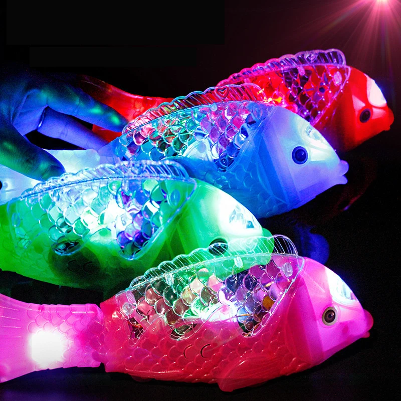 Poisson de projection coloré électrique électroluminescent pour enfants, poisson oscillant avec musique, amusant et créatif