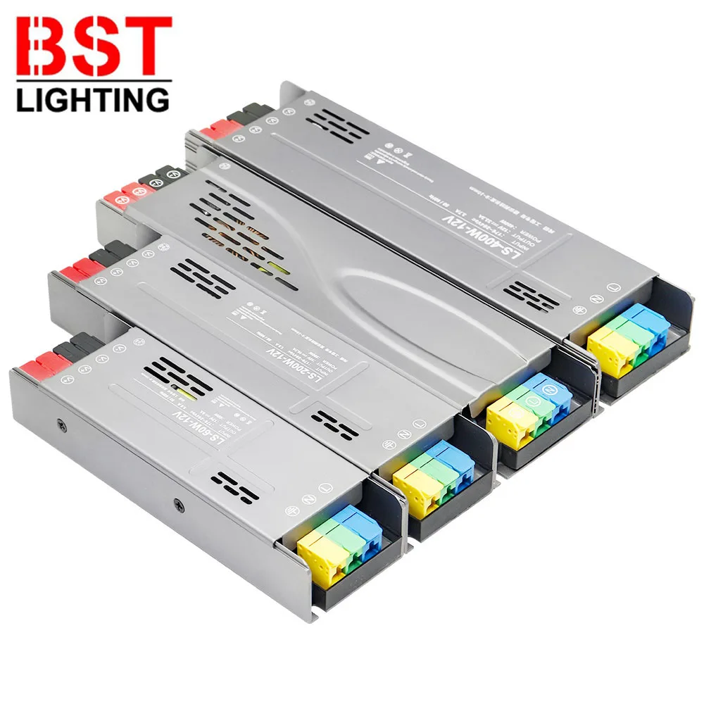 LED Strip Power Supply Lighting Transformer 60/100/200/300/400W AC170-264V to DC12V/24V Adapter Driver For 2835 5050 Led Light