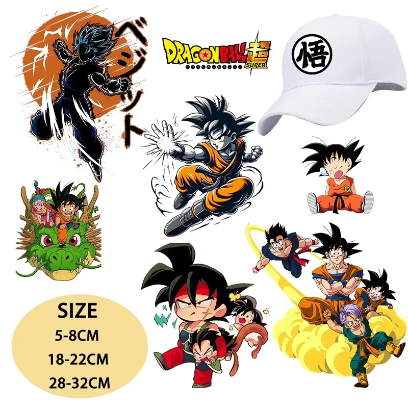 Термонаклейки Dragon Ball для футболок и головных уборов: милые аниме-персонажи Гоку, нашивки, аппликации, подарки для мужчин и женщин