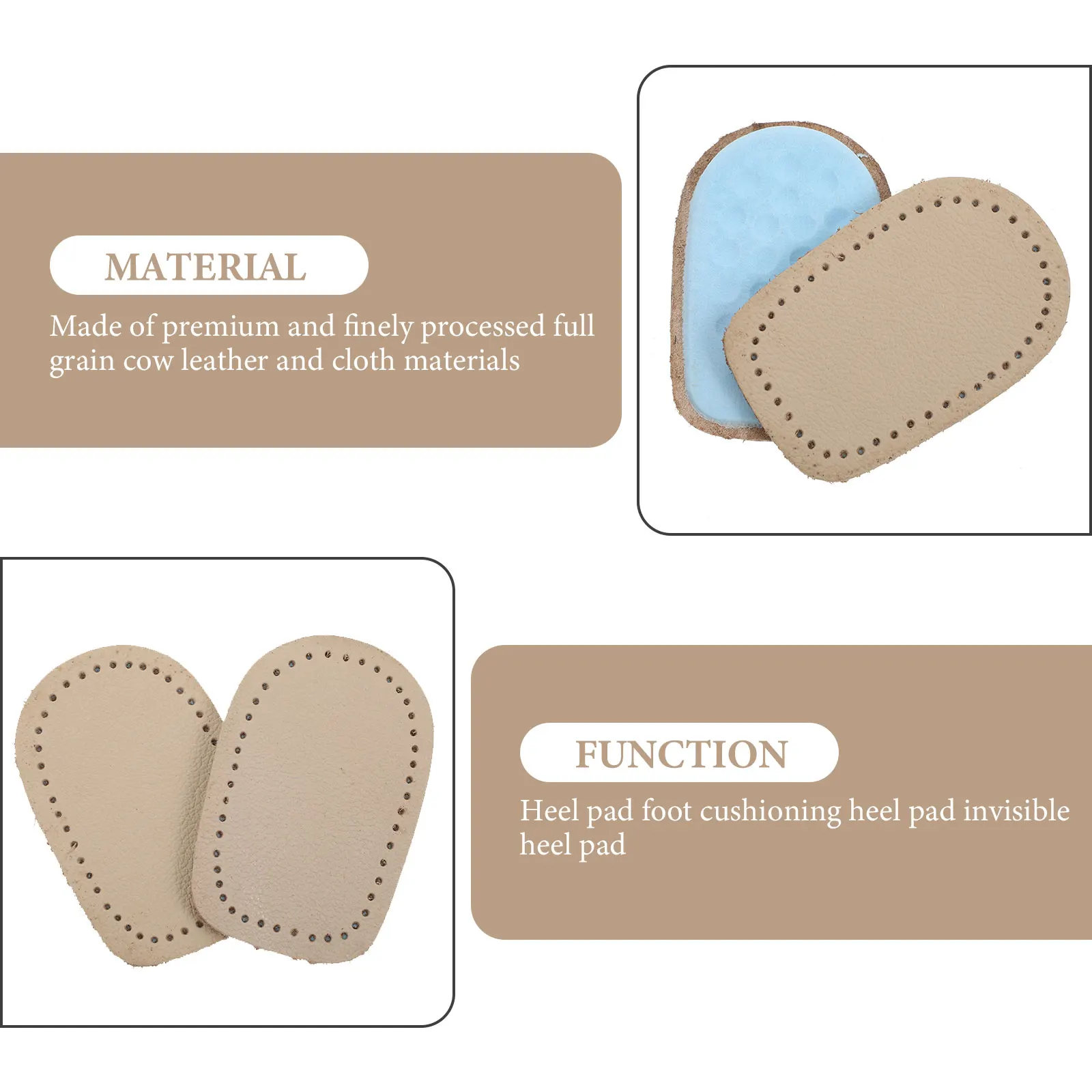 

Foot Pads Premium Full Grain Cow Rear Sole Protective Mats Shock Absorbing Insoles For High Heeled Shoes Foot