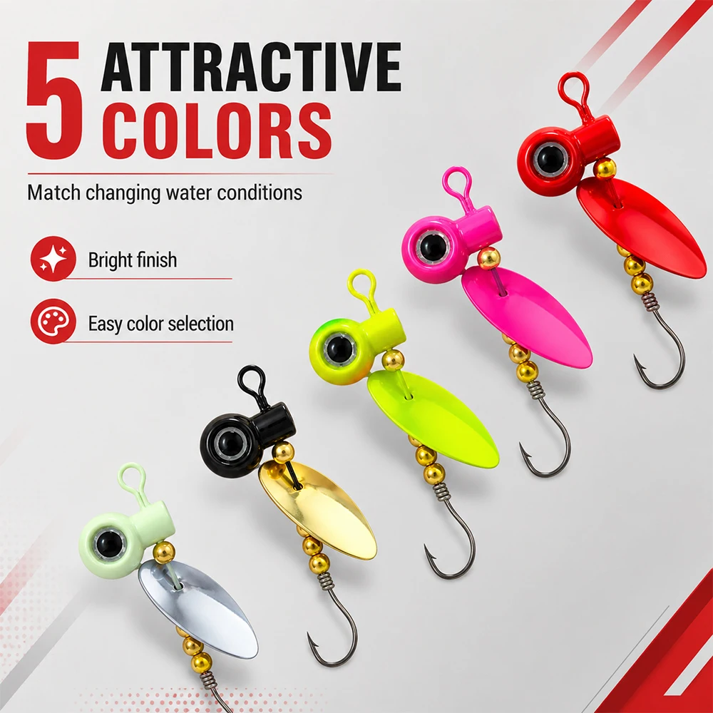 ZUKIBO Micro Spinner Löffelköder Slow Jig Moth Blade Köder Einzelhaken Lebensechter Forellen-, Barsch-, Bachköder in verschiedenen Ausführungen – Detail 9